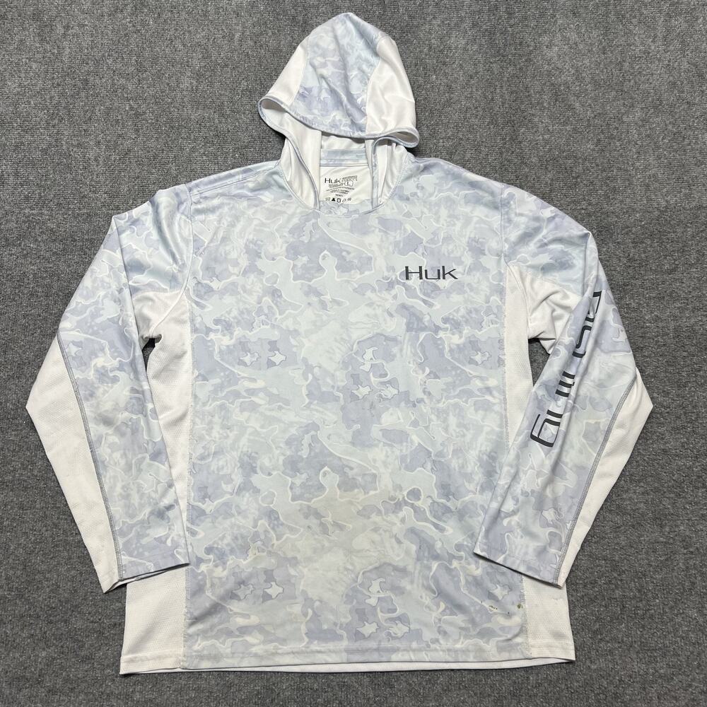 Huk Hoodie Mens Large Long Sleeve Hooded Fishing Camo Performance